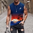 thumbnail image 1 of Titcea Tank Tops Men Graphic Printed Round Neck Sleeveless Shirt Summer Beach Vacation Outdoor Sports Gym Fashion T-Shirts, 1 of 5