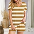 thumbnail image 1 of Summer Savings Clearance! Titcea Women's Pajama Sets Pleated Front V Neck Stripe Printed Short Sleeve Short Sets Loose Comfort Summer Casual Loungewear Sets, Gifts for Her, 1 of 6