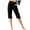 Black, variant on Titcea Womens Capris for Summer Cotton Linen Elastic Waisted Buttons Straight Pants Solid Color Casual Pants with Pockets, Gifts for Mom/Her