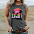 thumbnail image 1 of Titcea Womens Tank Tops Palm Tree Printed Round Neck Sleeveless Summer Tops Hawaiian Beach Travel Casual Graphic Tees, 1 of 5