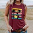thumbnail image 1 of Titcea Womens Tank Tops Palm Tree Printed Round Neck Sleeveless Summer Tops Hawaiian Beach Travel Casual Graphic Tees, 1 of 5