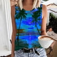 thumbnail image 1 of Titcea Womens Tank Tops Round Neck Sleeveless Summer Casual Graphic Tees Hawaiian Beach Holiday Palm Tree Printed T Shirts, 1 of 5