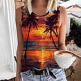 thumbnail image 1 of Titcea Womens Tank Tops Round Neck Sleeveless Summer Casual Graphic Tees Hawaiian Beach Holiday Palm Tree Printed T Shirts, 1 of 5