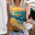 thumbnail image 1 of Titcea Womens Tank Tops Round Neck Sleeveless Summer Travel Graphic Tees Hawaiian Beach Holiday Palm Tree Printed T Shirts, 1 of 5