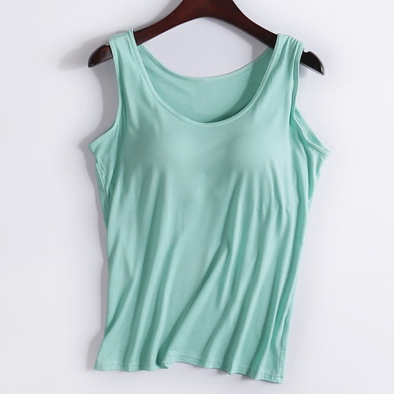 Summer Savings Clearance! Titcea Womens Tops Chest Pad No Steel Rings Solid Color Bottom Underwear Yoga Sports Outdoor Running Tank tops