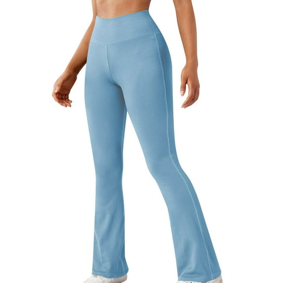 Titcea Womens Yoga Pants Elastic High Waisted Flared Stretch Slim Trouser Style Yoga Pants Solid Color Running Workout Gym Leggings, Gifts for Her