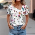 thumbnail image 1 of Trendy Short Sleeve Tops for Women 2025 Tshirts Shirts Loose Fit Printed T Shirts for Women Petite Blouses for Women, 1 of 5
