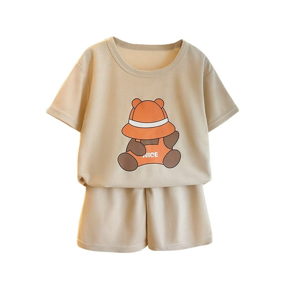 s !Utoimkio Toddler Baby Boy 2Pcs Summer Outfits Kids Cute Print Clothes Short Sleeve T-Shirt Tops & Shorts Two Piece Set