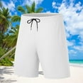 thumbnail image 1 of Summer Savings Clearance!Viikei Men's Linen Casual Classic Fit Short,Men New Style Solid Color Casual Fashion with Pockets Drawstring Waist Short Pants White XXXL, 1 of 5