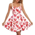 thumbnail image 1 of Summer Savings Clearance!Viikei Women's Casual Pocket Short Sleeve Dress,Women's Valentine's Day Love Printed Cute Retro Strap Dress Red L, 1 of 3