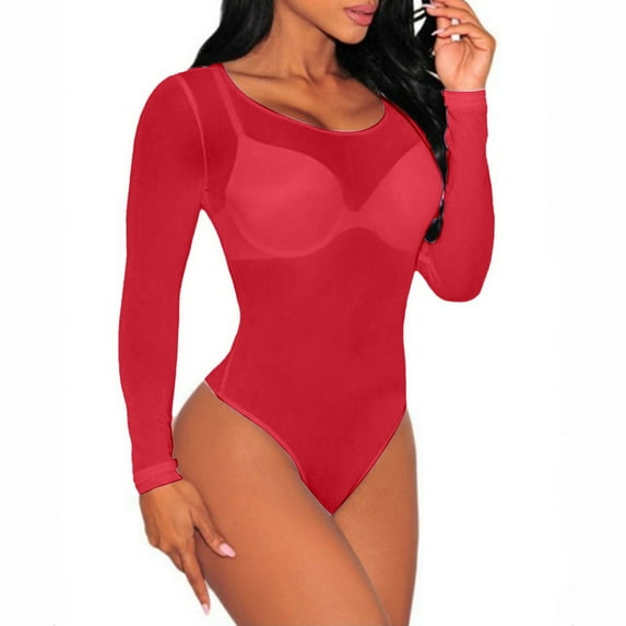 Summer Savings Clearance,Women Fishnet Mesh Lingerie BodyStocking Lace Smock Badydoll See Through Chemises Full Body Bodystocking Bodysuits Nightwear