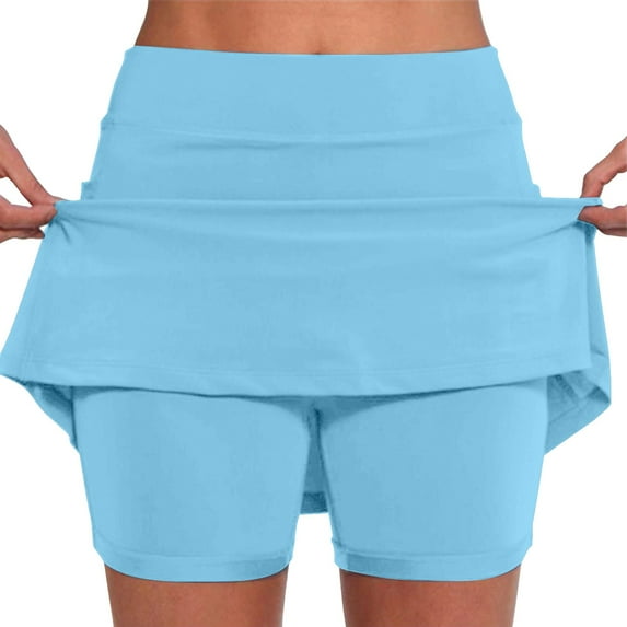 Clothing 2025 Women's High Waisted Tennis Skirts Tummy Control Pleated Golf Shorts Skirts for Women with Shorts Pockets Navy Tennis Skirts for Women