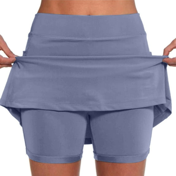 Clothing 2025 Women's High Waisted Tennis Skirts Tummy Control Pleated Golf Shorts Skirts for Women with Shorts Pockets Navy Tennis Skirts for Women
