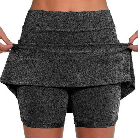 Clothing 2025 Women's High Waisted Tennis Skirts Tummy Control Pleated Golf Skorts Skirts for Women with Shorts Pockets Dark Gray Tennis Skirts for Women L