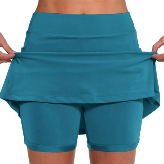 Women's High Waisted Tennis Skirts Tummy Control Pleated Golf Skorts Skirts for Women with Shorts Pockets Green Tennis Skirts for Women L
