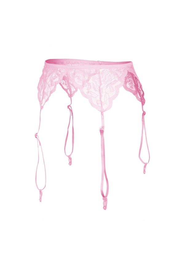 Clothing 2025 Women's Mysterious Fashion Black 4 Vintage Metal Clips Garter Belts for Stockings