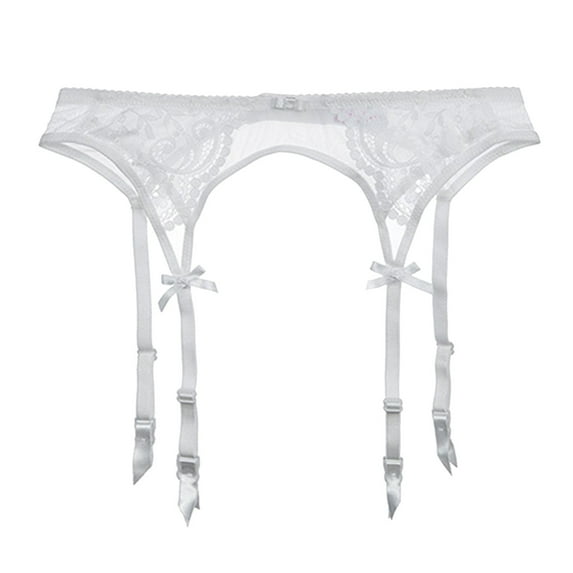 Clothing 2025 Women's Mysterious Fashion Black 4 Vintage Metal Clips Garter Belts for Stockings