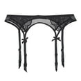 thumbnail image 1 of Clothing 2025 Women's Mysterious Fashion Black 4 Vintage Metal Clips Garter Belts for Stockings, 1 of 3