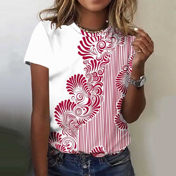 Women's Short Sleeve Shirts with Pockets Womens Tops V Neck Womens T Shirts Casual Graphic Oversized Tshirts