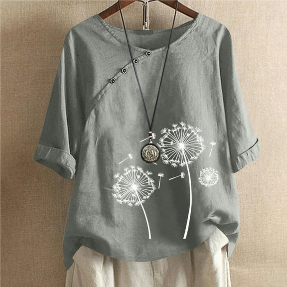Women's Short Sleeve T Shirts Loose Fit Womens T Shirts Printed T Shirts Plus Size Shirt