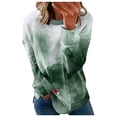thumbnail image 1 of Summer Savings Clearance! Womens Fall Fashion 2024 Clothes Oversized Crewneck Sweatshirts Comfy T Shirt Long Sleeve Tops Casual Pullover, 1 of 5
