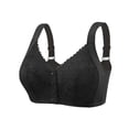 thumbnail image 1 of Womens Front Closure Bras, Daisy Bras for Older Women Comfy Convenient No Underwire Full Coverage Comfort Senior Wireless Snap Closing Lace Bra XS-5XL, 1 of 3
