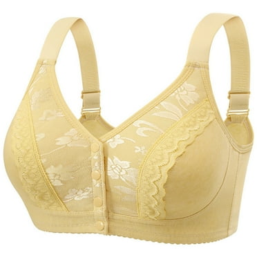 Womens Front Closure Bras, Daisy Bras for Women Plus Size Bras Front Closing Bras No Underwire Full Coverage Bralettes Everyday Wear Bras 36-52