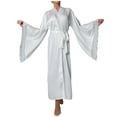 thumbnail image 1 of Womens Hooded Fleece Robe, Soft Plush Bathrobe for Womens, Fluffy Cute Long House Coat, 1 of 8