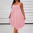thumbnail image 1 of Summer Savings ! Womens Plus Size Dresses Sale Spring Summer Sleeveless Round-Neck Outwear Fashion Loose Breathable Dress for Women Pink 3Xl, 1 of 8