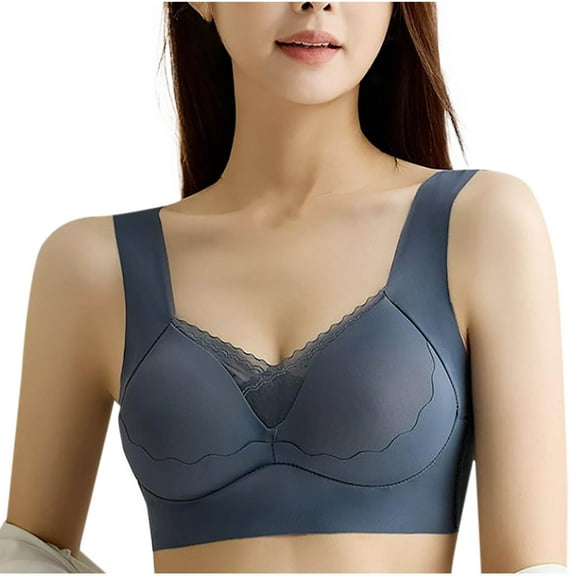 Womens Plus Size Full Coverage Bras, Womens Wireless Bras V Crisscross Comfortable Bralette Supportive Tshirt Bra No Underwire Seamless Push Up Everyday Bras L-4XL