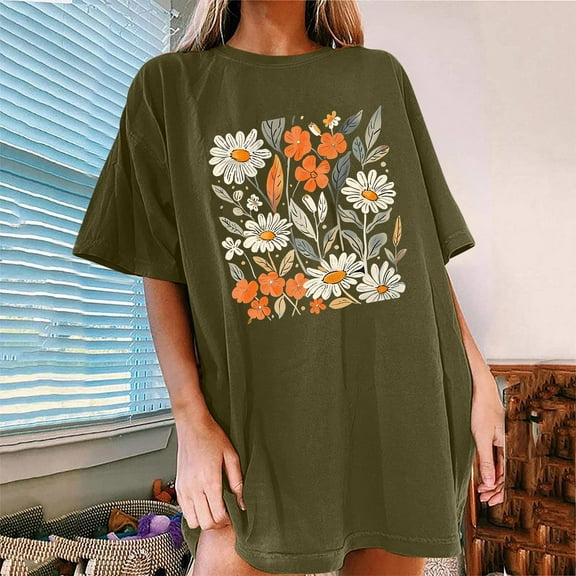 Womens Shirts Short Sleeve Dressy Womens Tops Summer Cotton Long Sleeve Printed Tshirts Shirts Shirt