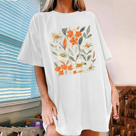 Womens Summer Tops with Short Sleeves Tshirts Shirts Tshirts Shirts for Women Graphic T-Shirts Vintage Spring Clothes for Women 2025