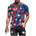 thumbnail image 1 of Ynynloco Men's Casual T-Shirts Independence Day T-Shirt American Flag Print Tshirts Short Sleeve Crew Neck Slim Fit Tee Tops, 1 of 5