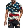 thumbnail image 1 of Ynynloco Men's Casual T-Shirts Independence Day T-Shirt American Flag Print Tshirts Short Sleeve Crew Neck Slim Fit Tee Tops, 1 of 5