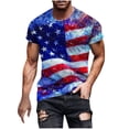 thumbnail image 1 of Ynynloco Men's Casual T-Shirts Independence Day T-Shirt American Flag Print Tshirts Short Sleeve Crew Neck Slim Fit Tee Tops, 1 of 5