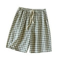 thumbnail image 1 of ZVNAΖH Mens Pajama Shorts, Men's Plaid Drawstring Sleep Shorts Lounge Shorts Homewear, 1 of 3