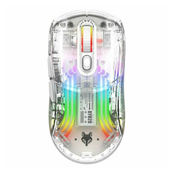 Summer Zeceouar Items for Home Wireless Gaming Mouse With Full Transparent Design,Double Mode 2.4G/Bluetooth/wire Mouse,RGB Backlit,Ergonomic Silent Mouse With 7 Buttons,