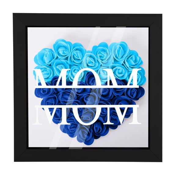 Summer Zeceouar Personalized Mom Flower Shadow Box With Name Preserved Rose Picture Frame Customized Memory Shadow Box Frame Flower Display Case Birthday Gifts for Mom Grandma