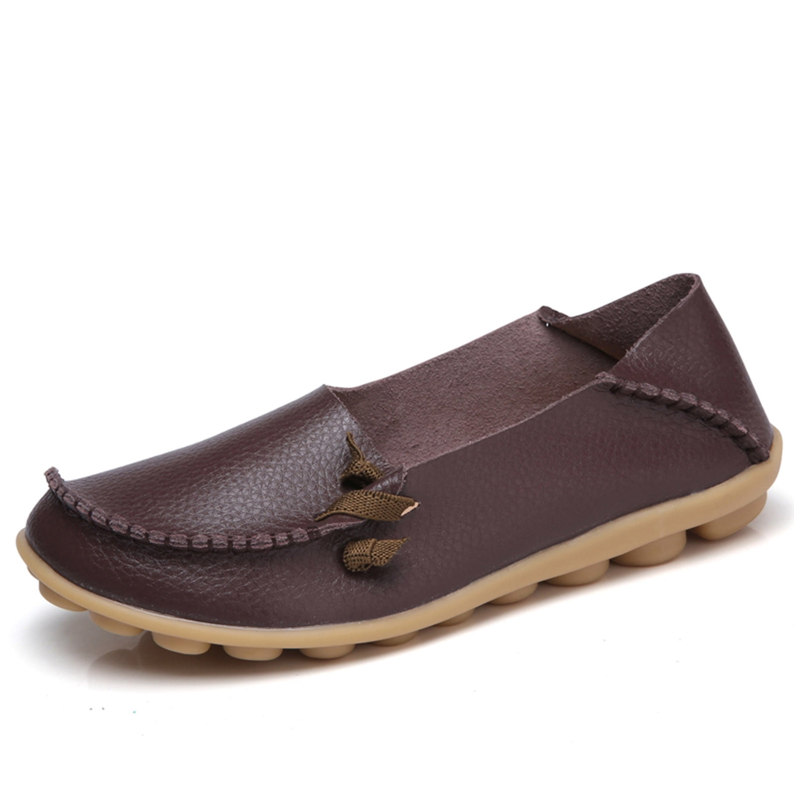 Summer Savings Clearance! Zpanxa Womens Casual Shoes Women Round Head Casual Flat Shoes Loafers Soft Bottom Casual Single Peas Shoes Coffee 39
