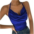 thumbnail image 1 of ibuvkizy Womens Tank Tops,Tube Tops for Women,Women's Casual Sexy Fashion Summer Neck Vest Pile Collar Tube Top Small Suspender Blouse, 1 of 7