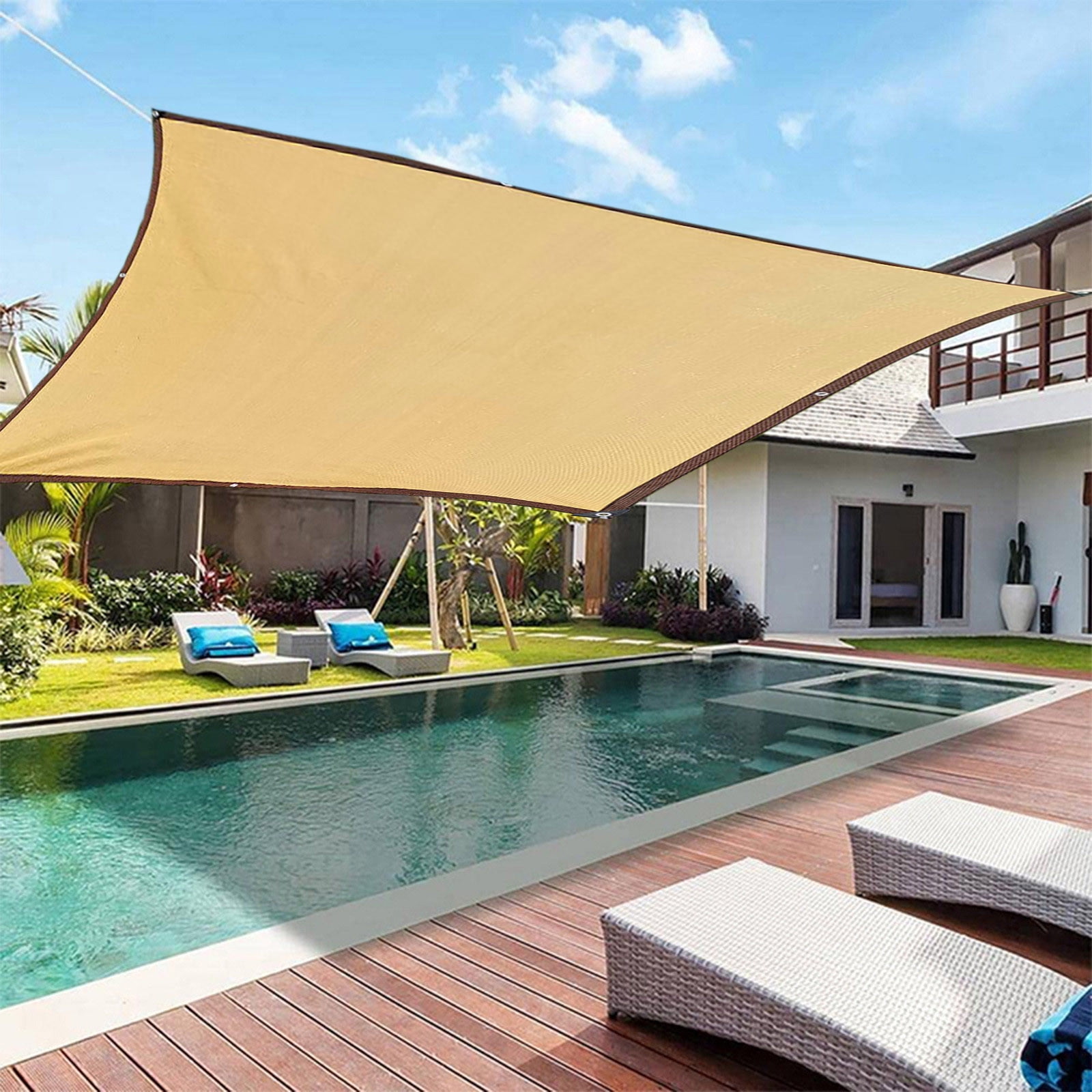 kladzum Sun Shade Sails Rectangle Shade Canopy Awning Outdoor Sunshade Cloth Screen for Patio Garden Backyard Outdoor Facility