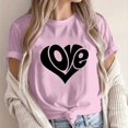 thumbnail image 1 of Summer Savings Clearance kttectoa Loose Fit Pleated Tunic Tops Valentines Day Womens Tops LOVE Graphic Blouse Tops Crewneck Short Sleeve T Shirts for Women Loose Flowy Shopping, 1 of 4