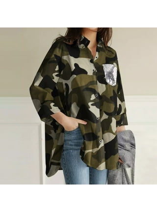 Plus Size Camouflage Shirt