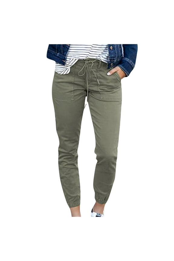 Plus Size Pants for Women Stretch Skinny Tights Pants high waisted Pocket Slim Trousers