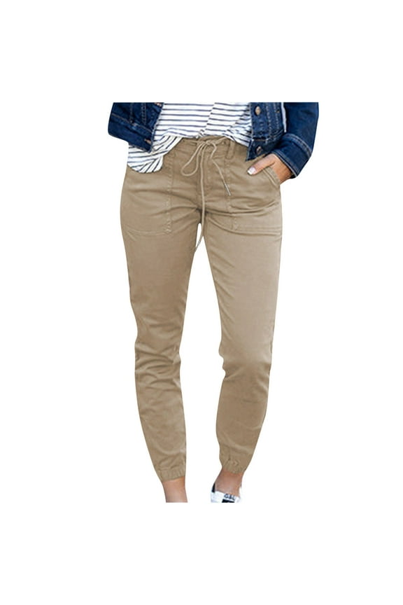 Plus Size Pants for Women Stretch Skinny Tights Pants high waisted Pocket Slim Trousers