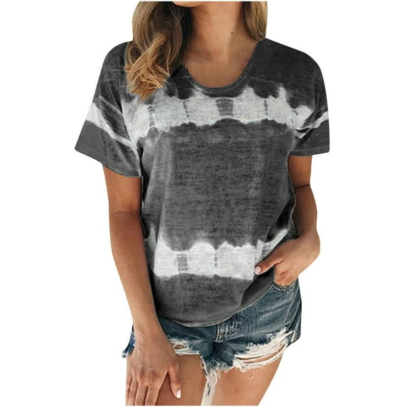 pbnbp Plus Size Tops for Women Short Sleeve Crewneck Shirts Loose Casual Summer Trendy T-Shirt