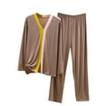 thumbnail image 1 of yievot Lounge Sets for Women Long Sleeved Cotton Two Piece Tops and Pants Pajamas Loungewear, 1 of 3