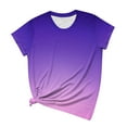 thumbnail image 1 of yievot Summer Casual Basic T-Shirt for Women Gradient Print Round Neck Short Sleeve Tees Tops, 1 of 5