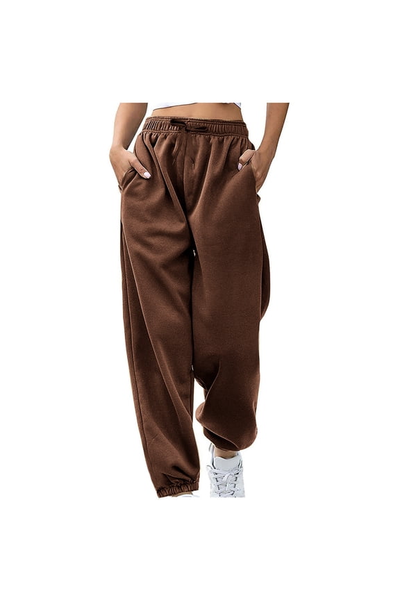 Sweatpants for Women Baggy Solid Drawstring Elastic Waist Athletic Joggers Pants Soft Pockets High Waist Workout Trousers Sweat Pants