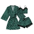 thumbnail image 1 of yievot Women 3 Piece Pajama Sets Lace Camisole and Shorts with Robe Ladies Sleepwear, 1 of 3